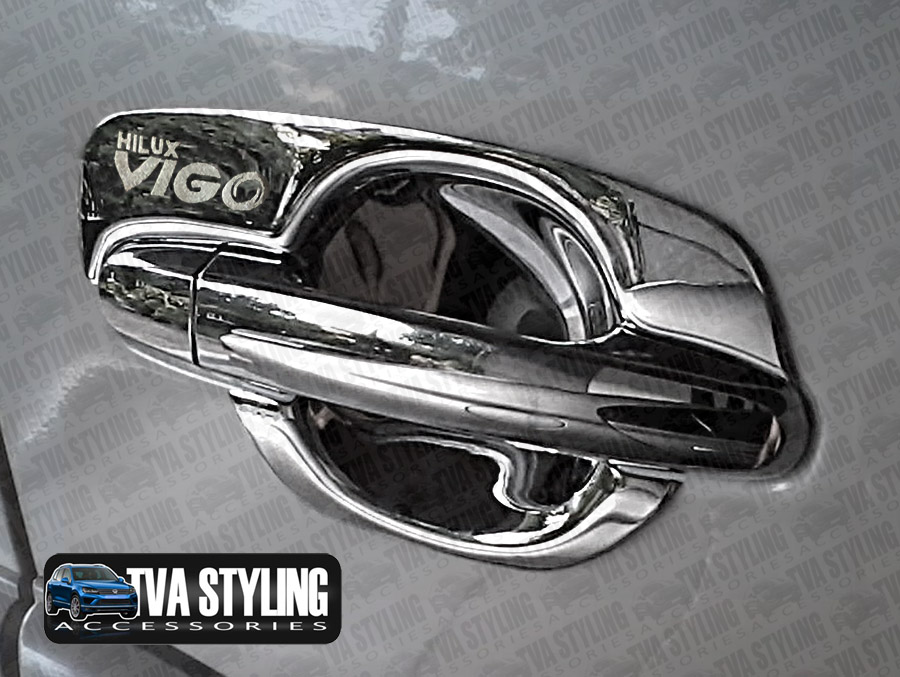 Our chrome Toyota Hilux Vigo door handle bowl covers are an eye-catching and stylish addition for your 4x4. Buy online at Trade 4x4 Accessories.