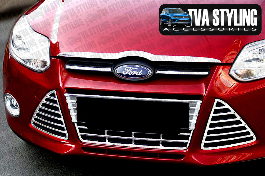 Our chrome Ford Focus front bumper grille cover is an eye-catching and stylish addition for your car. Buy online at Trade car Accessories.