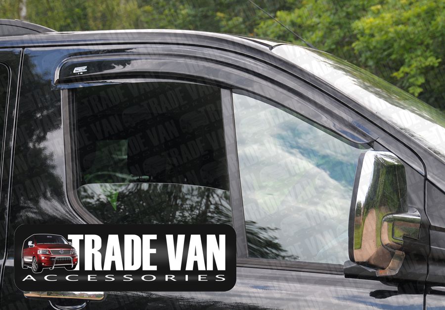 Our Ford Custom Window Visors Wind Deflectors are a practical styling accessory for your Ford Custom Van or Torneo MPV. Buy online at Trade Van Accessories.