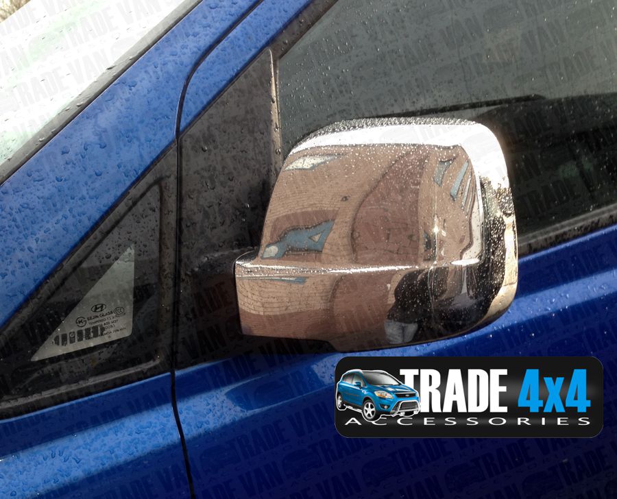 Our Hyundai i800 Mirror Covers Stainless Steel are made from chrome look hand polished Stainless Steel. Buy online at Trade van Accessories.