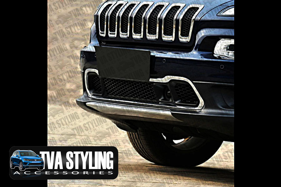 Our chrome Jeep Cherokee KL front bumper grille cover is an eye-catching and stylish addition for your car. Buy online at Trade car Accessories.