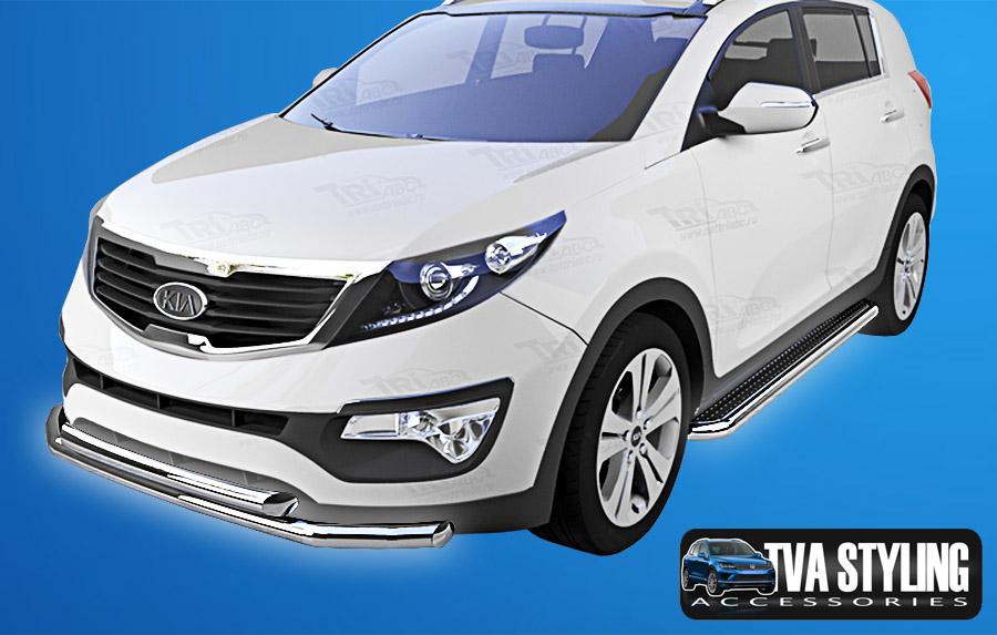 Our Stainless Steel Kia Sportage Double Front A Bull Bar is an eye-catching and stylish addition for your van. Buy on at Trade van Accessories.