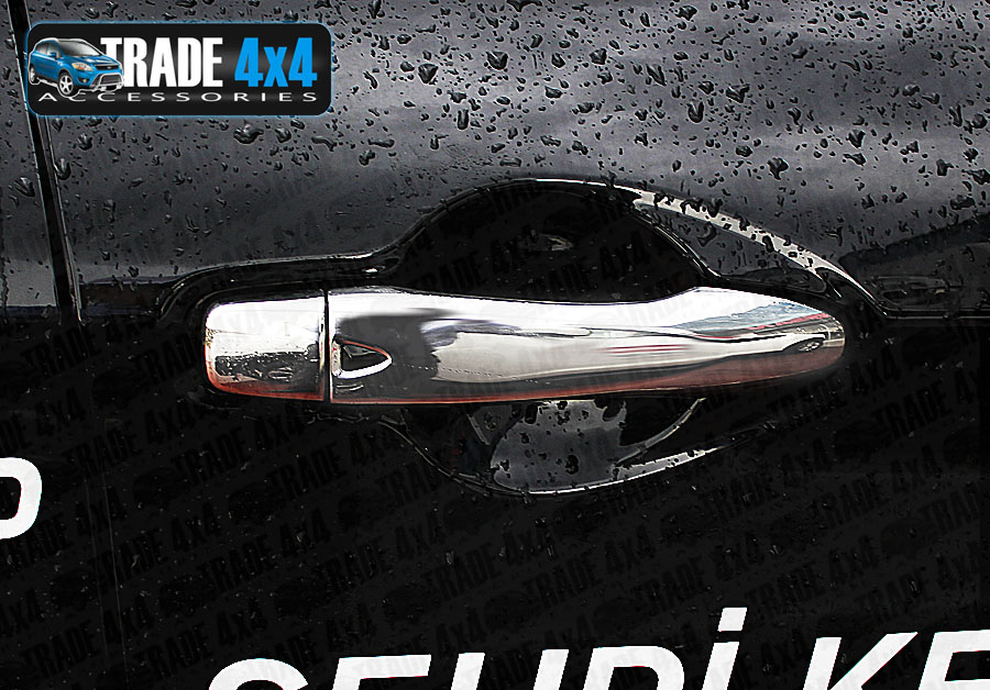Our Nissan Qashqai 2014 Door Handle Covers really enhance the side styling of your J11 Qashqai 2014 SUV. Beautifully formed using chrome look hand polished Stainless Steel. Buy online at Trade 4x4 Accessories.