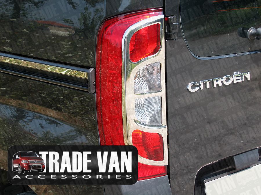 Our Peugeot Bipper Rear Light Covers Stainless Steel really enhance the rear styling of your Bipper Van or Bipper Tepee MPV. Made from chrome look hand polished Stainless Steel. Buy online at Trade Van Accessories.
