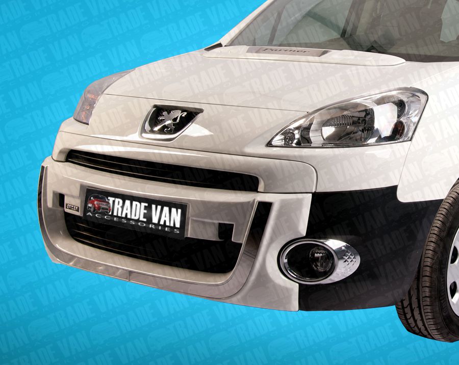 Our Peugeot Partner Front Bumper Mask Spoiler - Lower Grille Surround really makes your vehicle stand out from the crowd. Moulded using the latest GRP technology they are supplied primed ready for painting. Buy online at Trade Van Accessories.