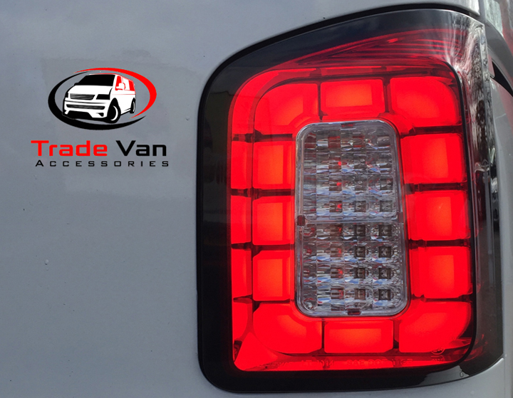 VW T6 TAILLIGHTS BLACK SMOKED TWIN DOOR