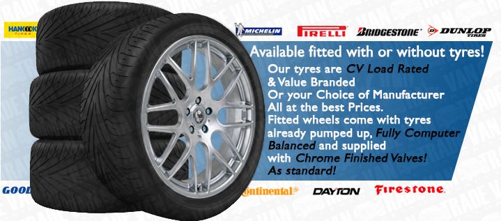 Available fitted with or without tyres! Tyres come Load Rated & Branded 275 / 40 - 20 Or your Choice of Manufacturer. All at the best Prices. We’ll even pump them up to your specification...High PSI for Sport Grip or Lower PSI for Comfort.