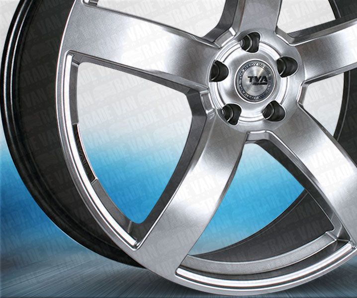 Our silver high quality 20" alloy wheels for the VW Volkswagen T5 Transporter 2012-on are an eye-catching and stylish accessory for your Van Ultra lightweight and strong, finished in a unique specialised shine without the premium price, yet load rated to your vans legal specifications. These wheels need to be seen! Buy online at Trade Van Accessories.