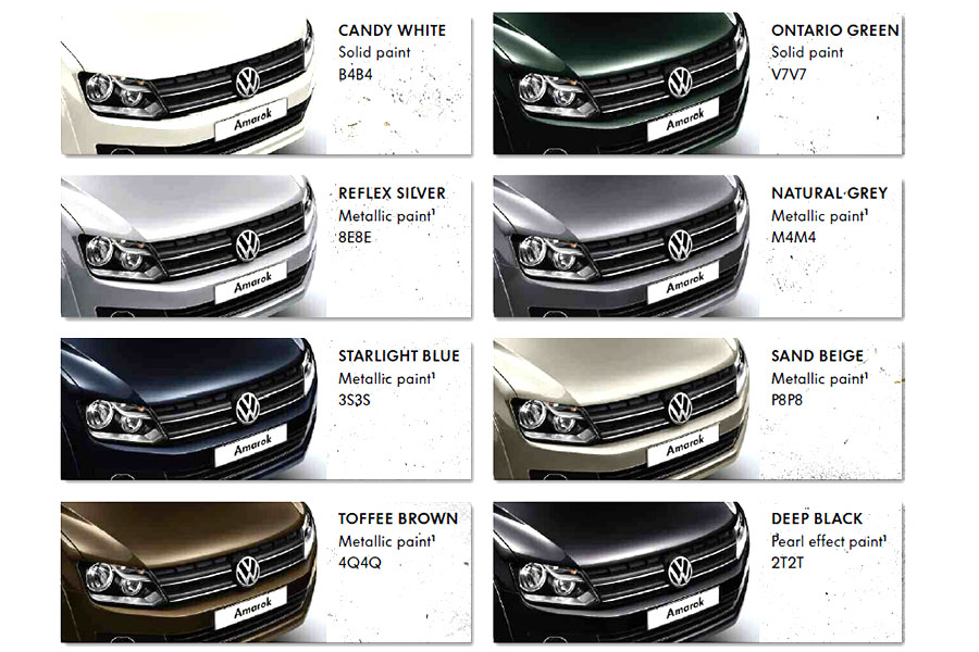 VW Amarok Hardtops available in a full range of standard and special colours.