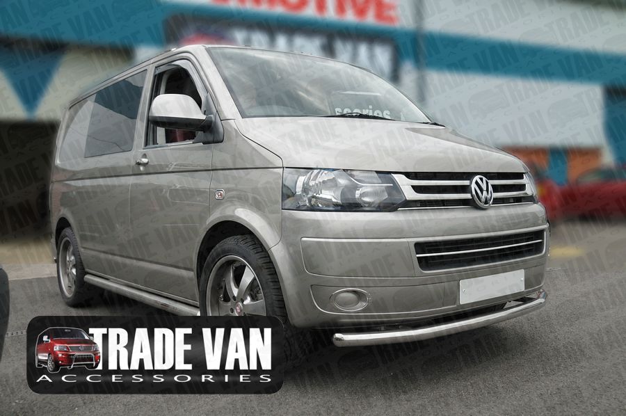 Our VW T5 Transporter front Radiator Grille Set in Chrome Look Polished Stainless Steel is a great Front Styling Accessory for your VW T5 Van. Buy Online at Trade Van Accessories