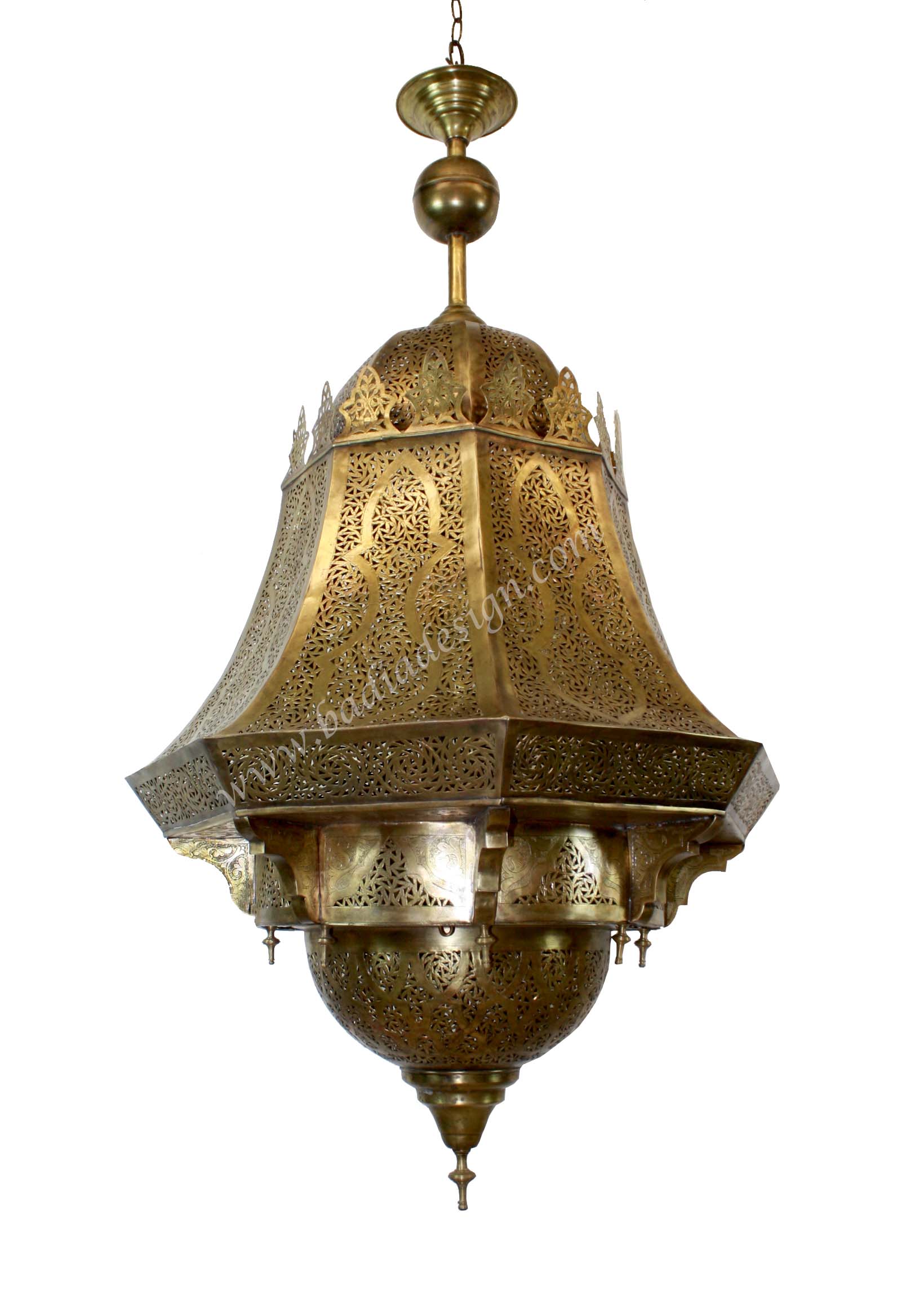 Large Moroccan Brass Chandelier