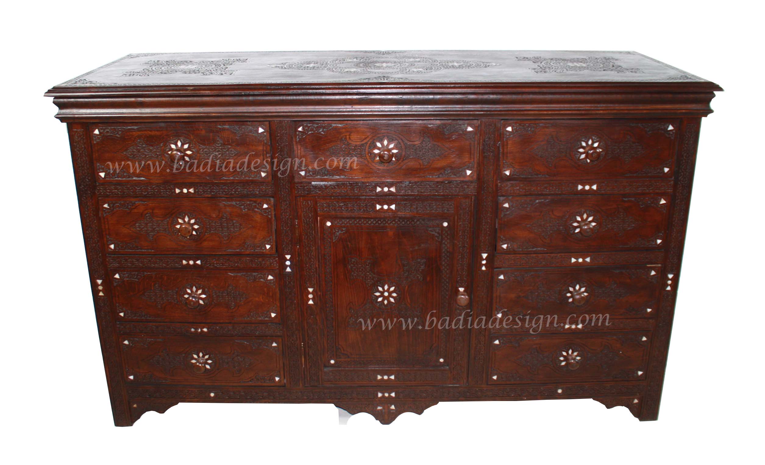 Large Carved Wood Bone Inlay from Badia Design Inc.