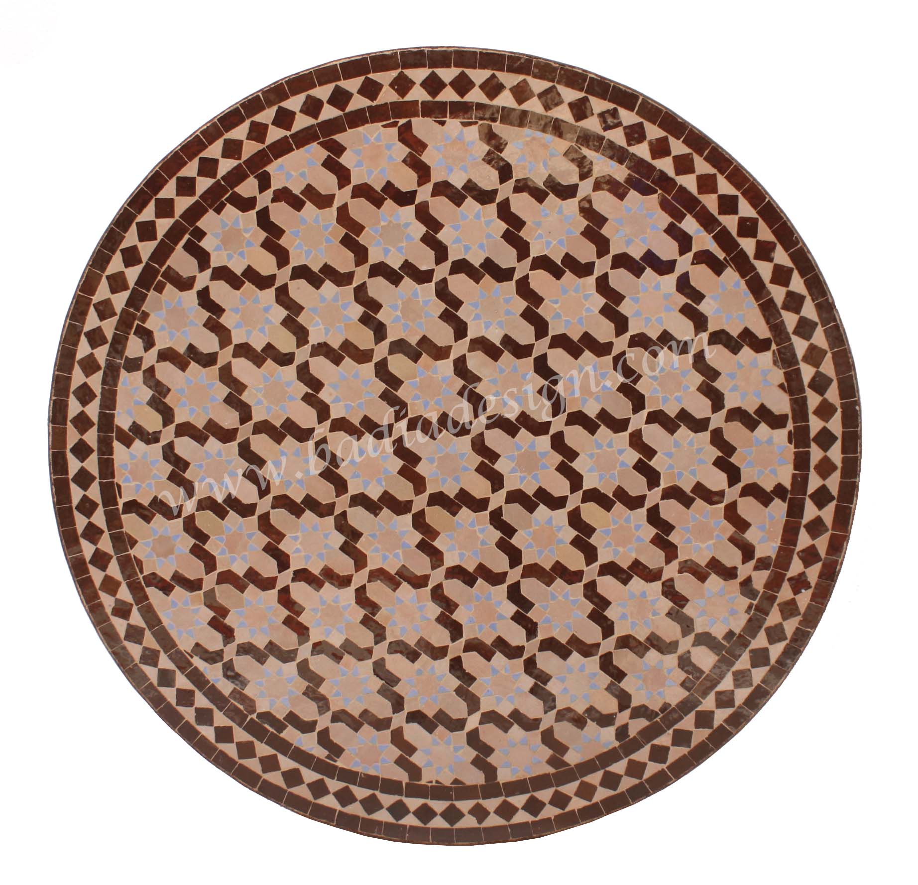 Moroccan Mosaic Round Tile Table Top from Badia Design Inc.