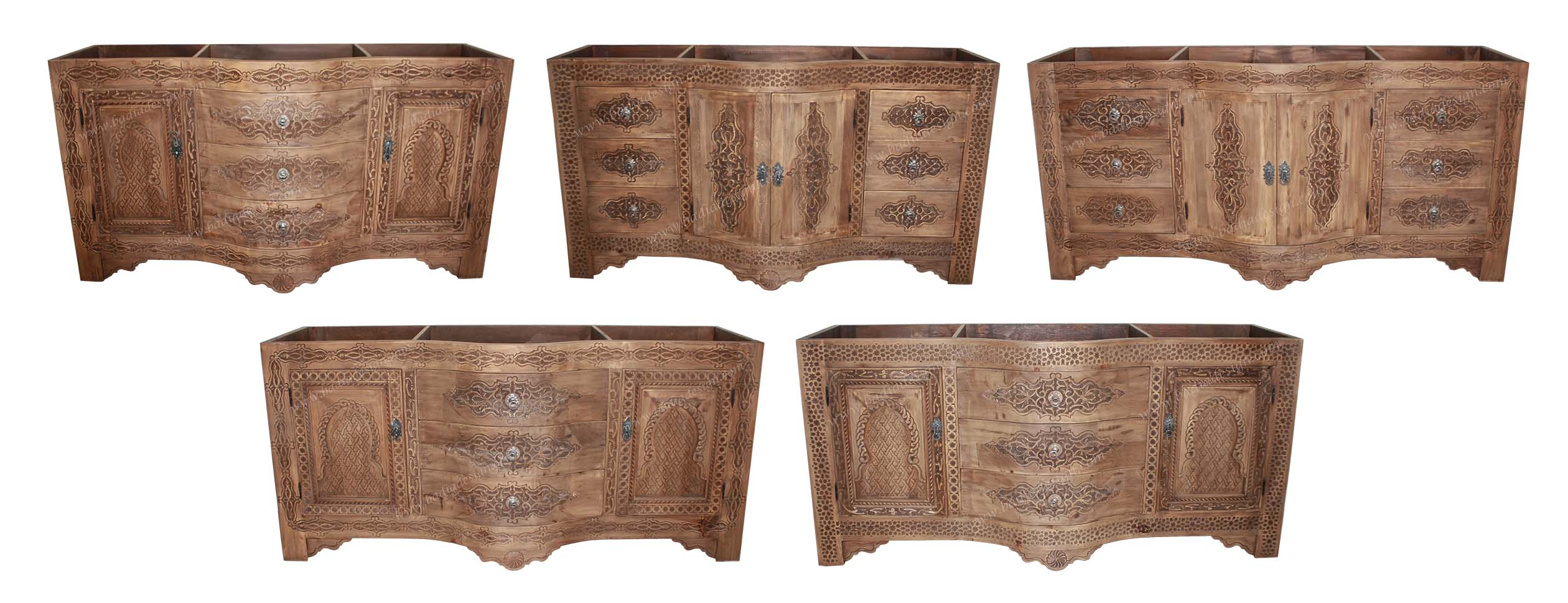 Moroccan Carved Wood Cabinet Bathroom Vanity From Badia Design Inc   Moroccan Wooden Bathroom Vanity Cw Ca047 