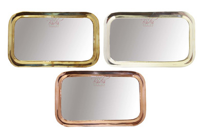 Moroccan Rectangular Shaped Decorative Metal Mirrors From Badia