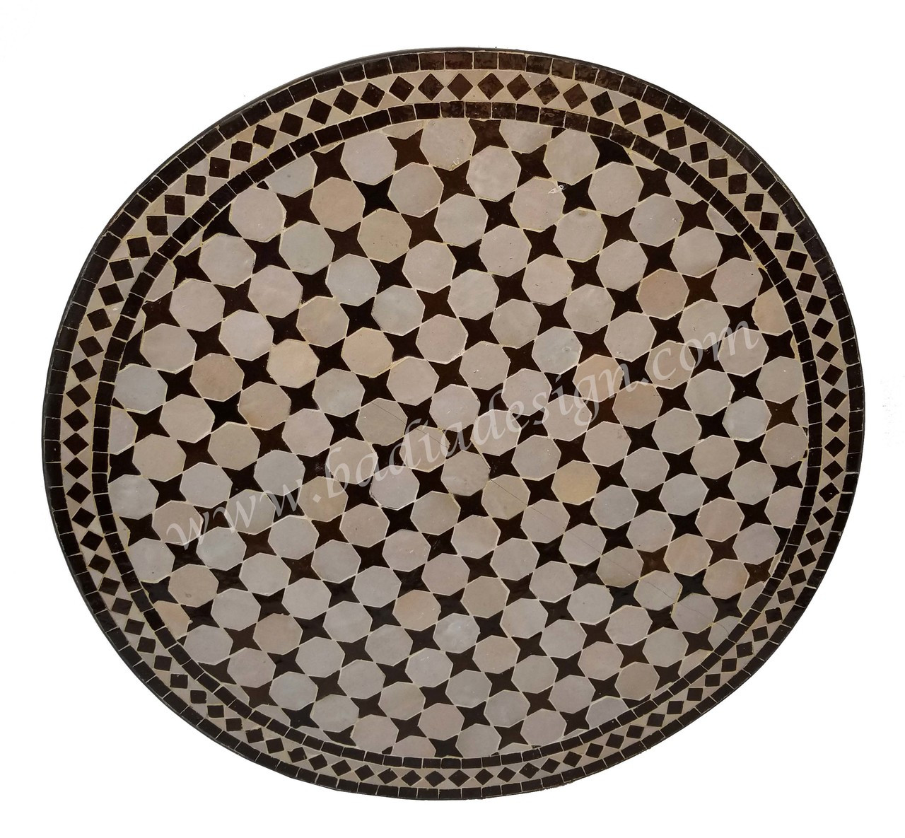 36 Inch Round Moroccan Tile Table Mtr253