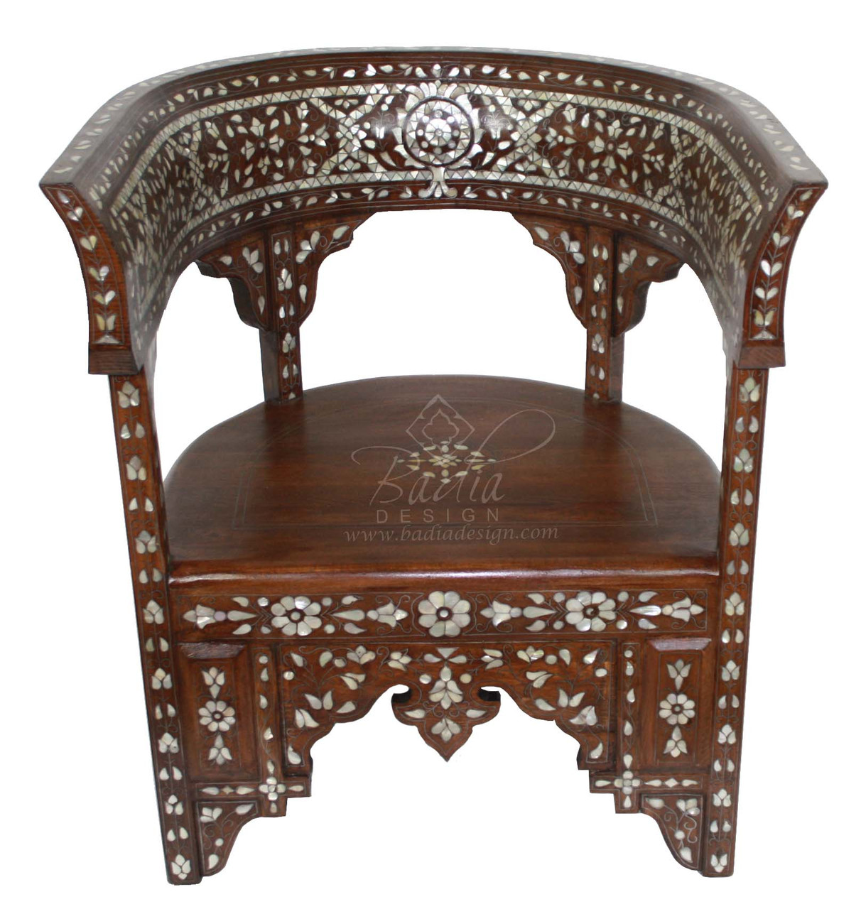Moroccan Mother Of Pearl Inlaid Chair From Badia Design Inc