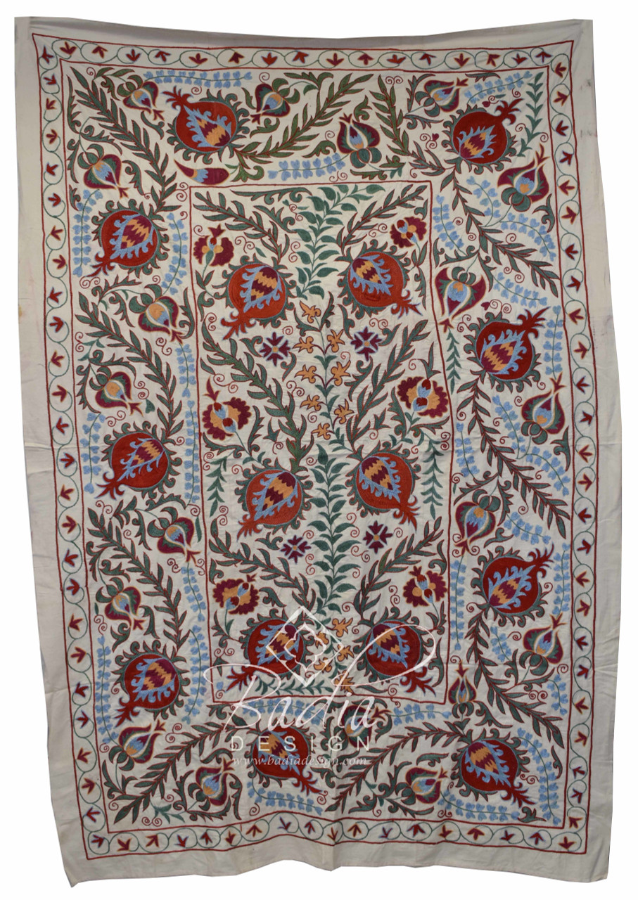 Suzani Textile Ethnic Quilt, ethnic, tribal, embroidery textile for your home decor from Badia