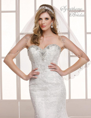 Symphony Bridal Wedding Veil - 6701VL - Beaded Edge