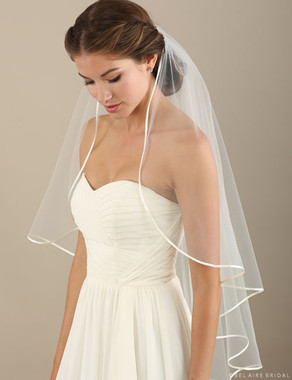 Bel Aire Bridal Veils V7303 - Cascading Ribbon Edge