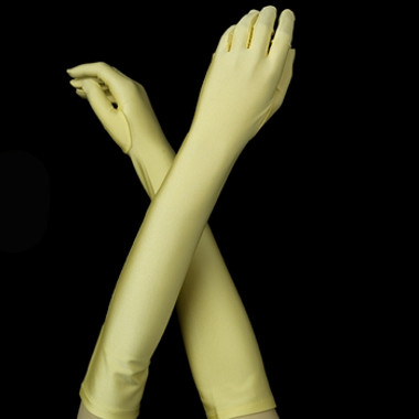 Matte Satin Bridal Bridesmaid Gloves - Yellow
