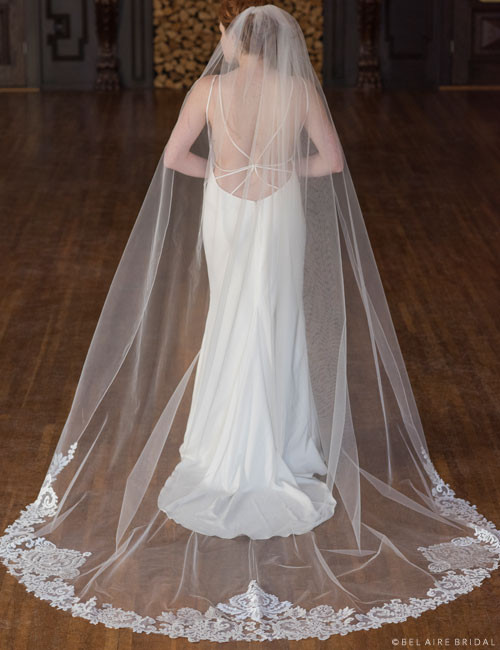 Bel Aire Bridal Veils V7377C -  Baroque Lace Cathedral