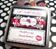 Lip Survival Collection for Healthy Lips in a Handy Tin with Your Choice of 2 Lip Balms 1 Lip Tint and Sugary Lip Scrub