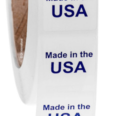 "Made in the USA" labels - 25.4 x 25.4mm  #ABA-1036-3