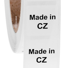 "Made in CZ" labels - 25.4 x 25.4mm  #ABA-1010-3