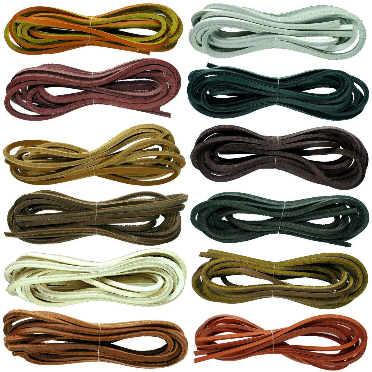 Black or Brown Tan Genuine Leather Shoelaces 3mm Square Cut 120cm Boot Laces 