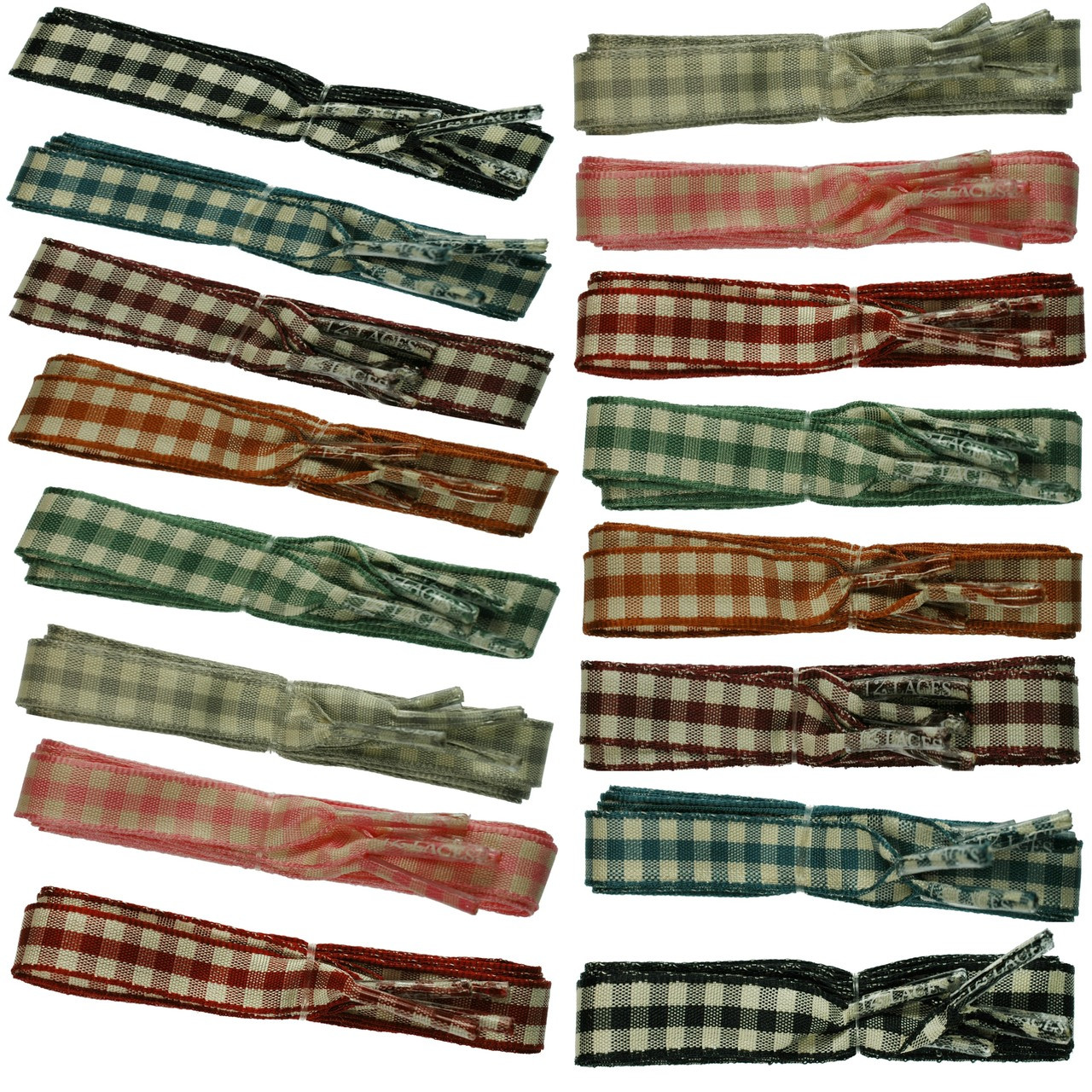 TZ Laces® Branded Flat 10mm Gingham 