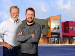 Henry and Judd Meininger in front of Denver store