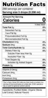 Clear Stevia Nutrition Facts