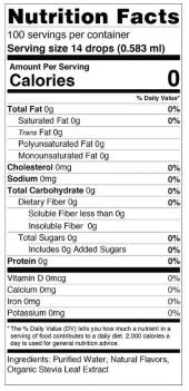 Cola Stevia Nutrition Facts
