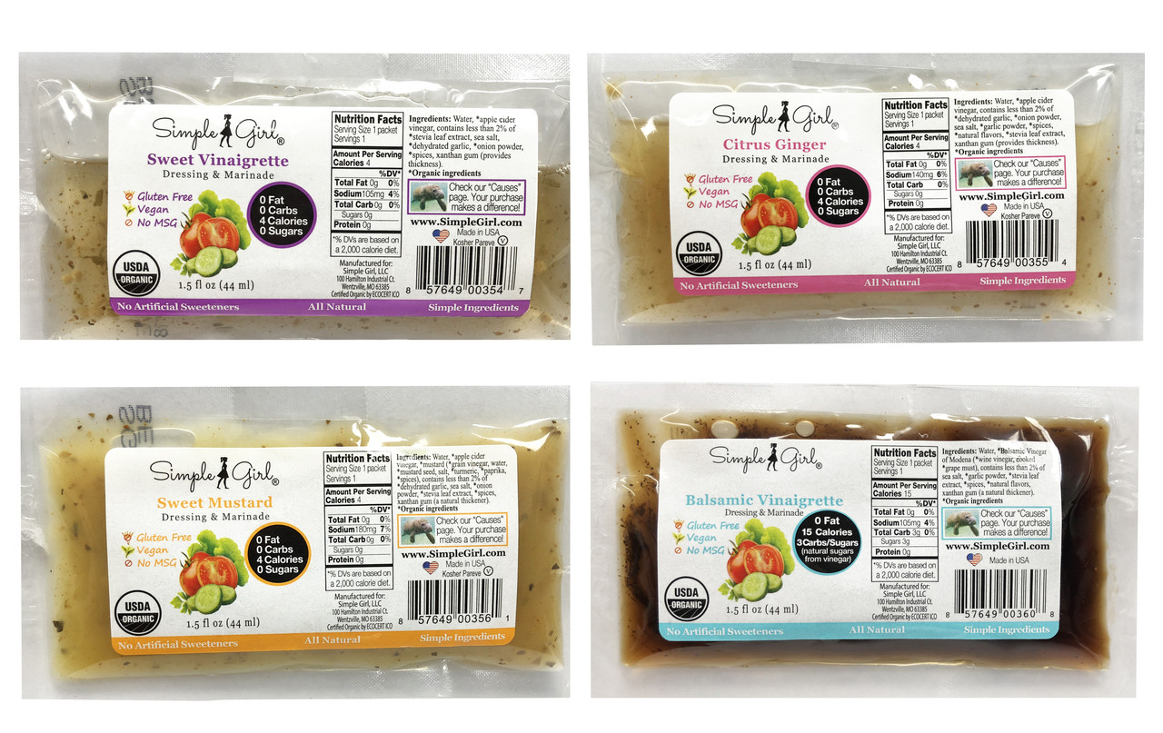 SugarFree NoFat Salad Dressing in Single Serve Packets for Weight Loss