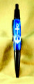 These pens are the epitome of self expression. Images are created by by cutting a shape into acrylic and then filling it with another color.

Go Navy! 
White anchor is on a blue background that has the look of water.  
Click or twist pens
Parker style refill or gel