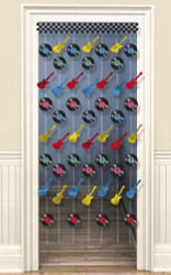 Records and Guitars Doorway Curtain