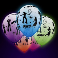 5 pack High Glow UV Neon Disco Balloons