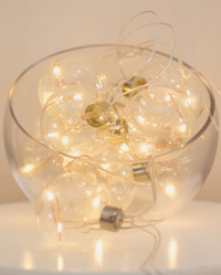 Clear Glass Spheres with Seed Lights String