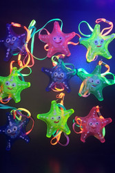 36 Flashing Jelly Starfish Necklaces