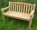 Aldeburgh Deluxe Curved Back 4ft Teak Bench |C&T Teak | Sustainable Teak Garden Furniture |Curved top chunky bench Suffolk |Aldeburgh 9