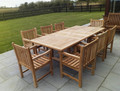 rectangular extending table with arm chairs |C&T Teak | Sustainable Teak Garden Furniture | extending  