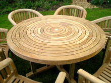 ring table with banana arm chairs C&T Teak | Sustainable Teak Garden Furniture