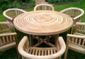ring table with banana arm chairs C&T Teak | Sustainable Teak Garden Furniture