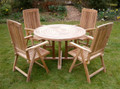 ring table with folding chairs |C&T Teak | Sustainable Teak Garden Furniture | Ring table | Suffolk