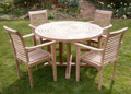 Turnworth 120cm Round Ring Teak Table Set with Lovina Stacking Chairs
