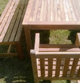 Southwold Rectangular 150 cm Teak Table Set with Backless Benches 3 |C&T Teak | Sustainable Teak Garden Furniture |