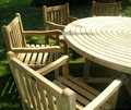 Turnworth Teak 180cm Round Ring Table Set with Southwold Arm Chairs