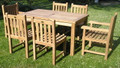 rectangular table with arm chairs  |C&T Teak | Sustainable Teak Garden Furniture |Southwold Suffolk