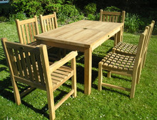 rectangular table with arm chairs  |C&T Teak | Sustainable Teak Garden Furniture |
